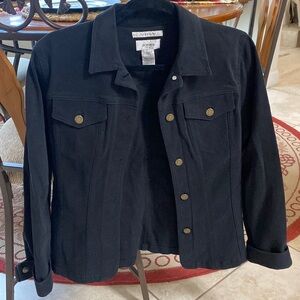 Jones New York Sporty Stretch Black Ladies Button Jacket - Sz Small
